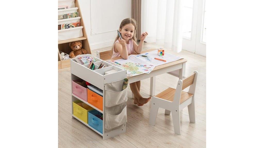 kids art table with storage