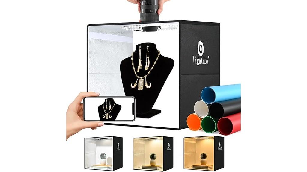 led light box with six backdrops