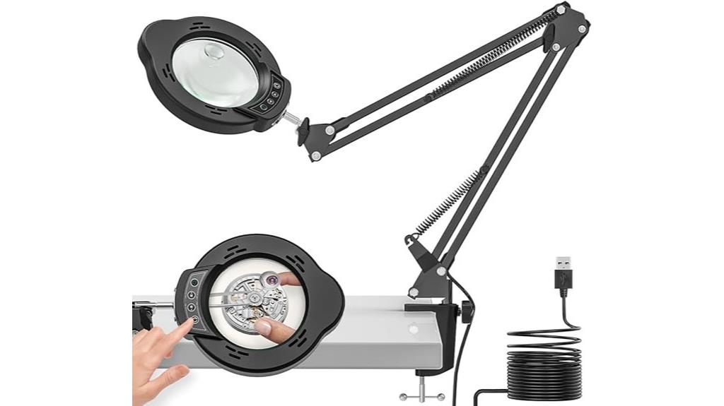 lighted desk magnifier