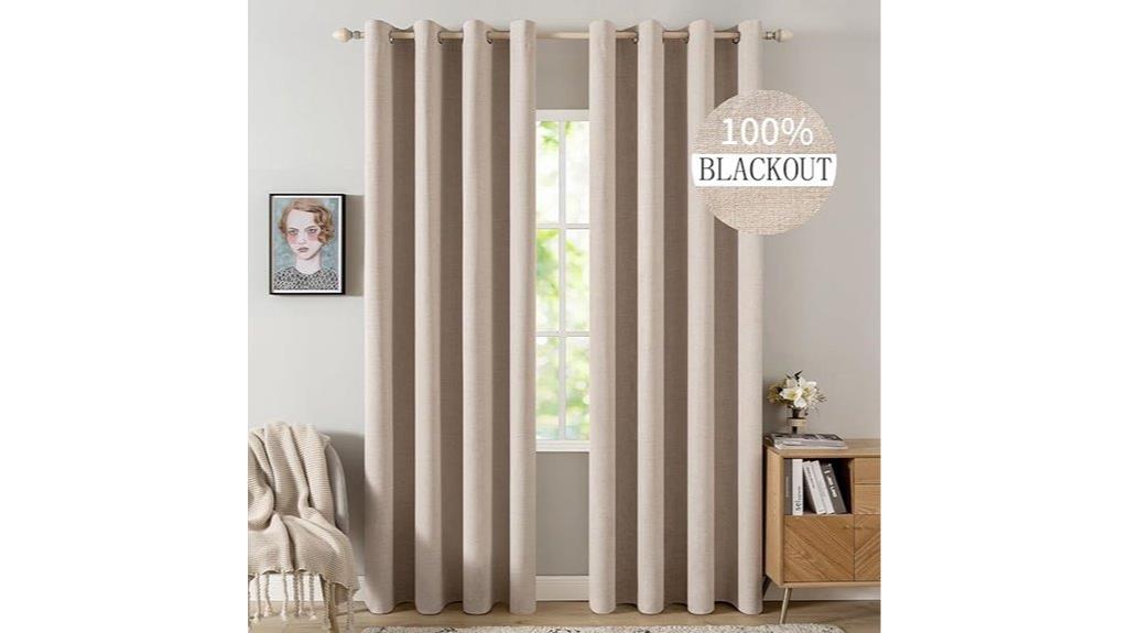 linen blackout curtain set