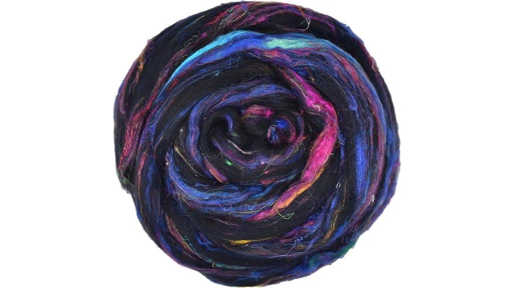 merino and sari silk fiber