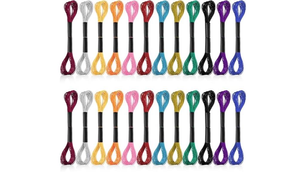 metallic embroidery thread skeins