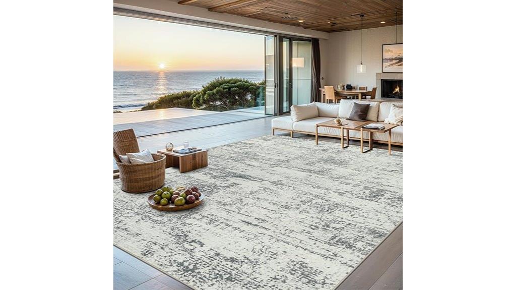 modern abstract washable rug