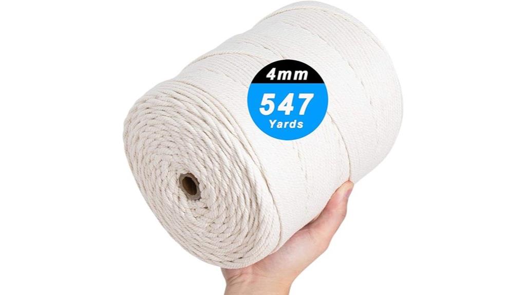 natural 4mm twisted cotton