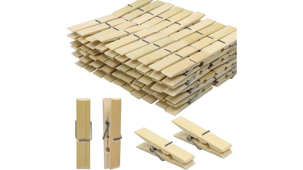 natural bamboo clothes pins