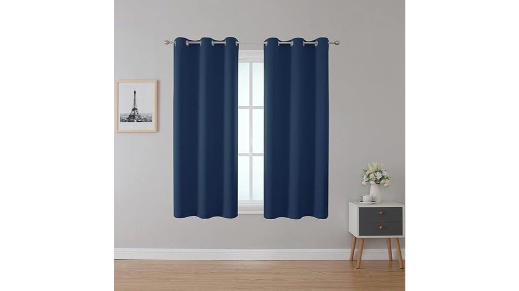 navy blue fireproof curtains