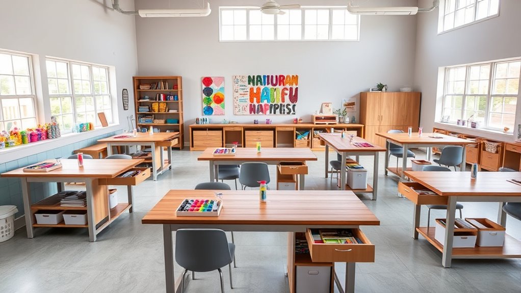 organized creative craft stations