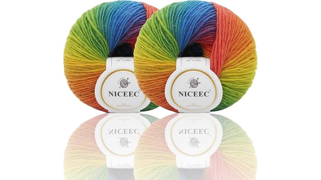 rainbow soft wool yarn