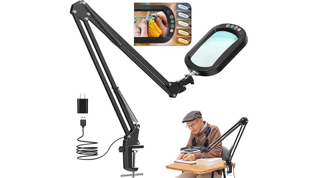 rectangular lighted clamp magnifier