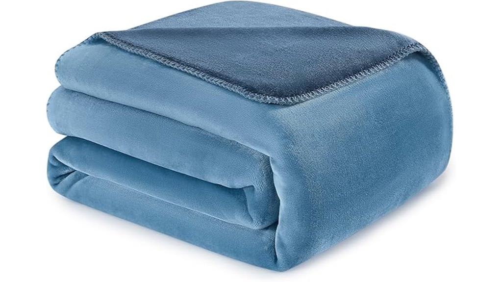reversible blue flannel blanket