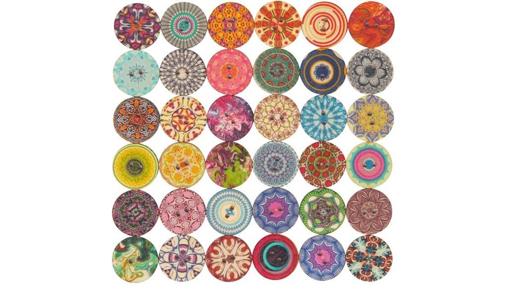 set of 100 wooden buttons