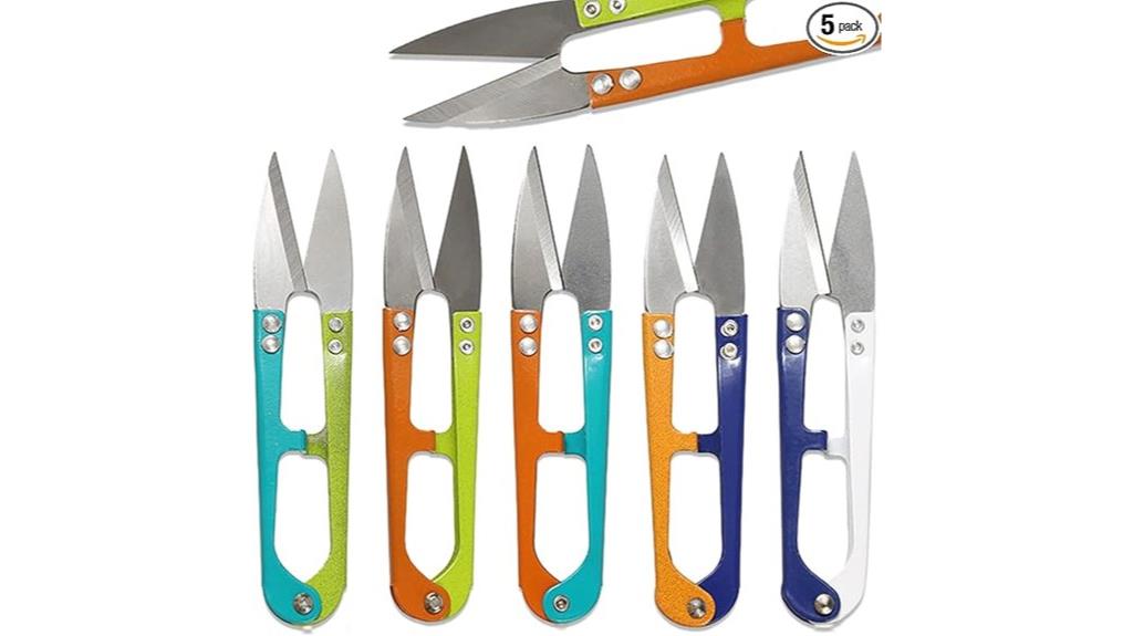 set of five embroidery scissors