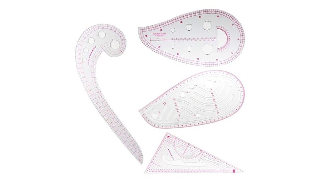 set of four sewing rulers