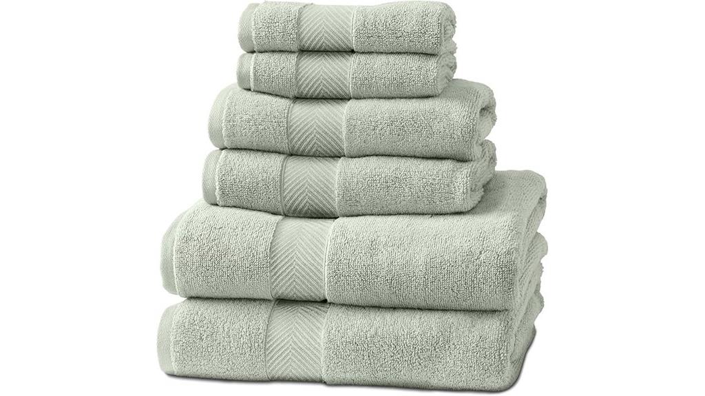 set of six bamboo towels