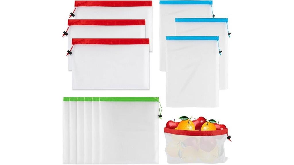 set of twelve reusable bags