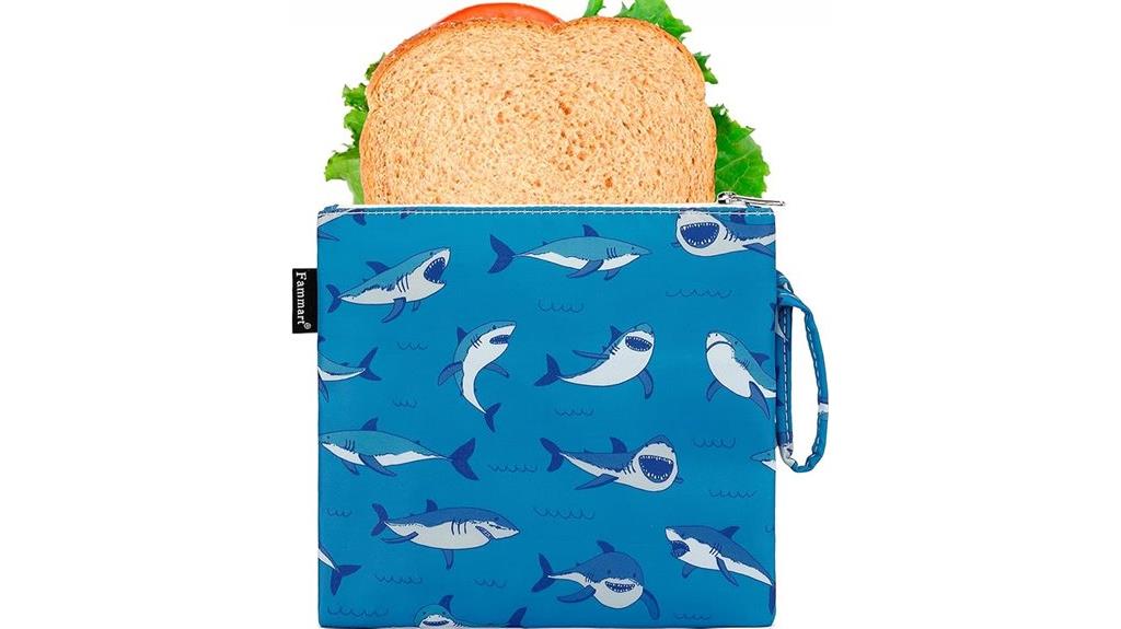 shark themed reusable snack bag