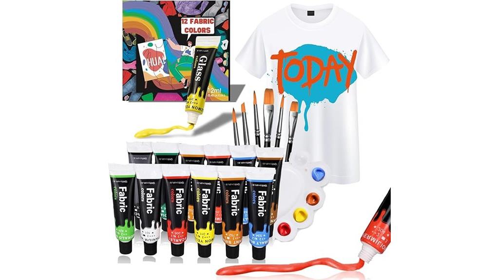 six color fabric paint kit