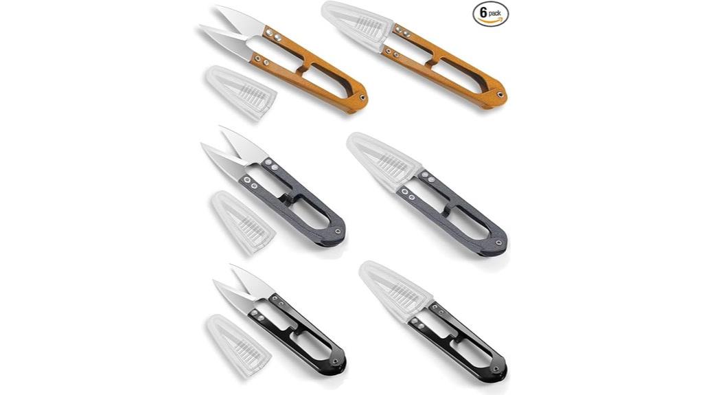 six scissors with covers