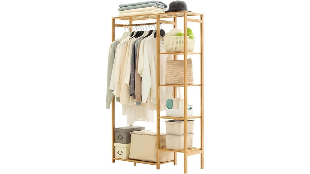 six tier bamboo storage rack