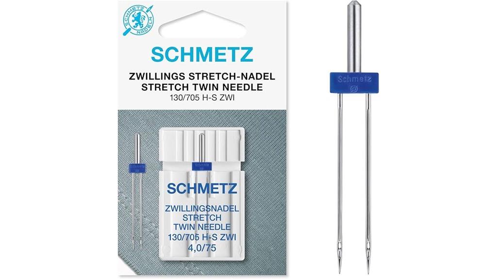 stretch twin needle size
