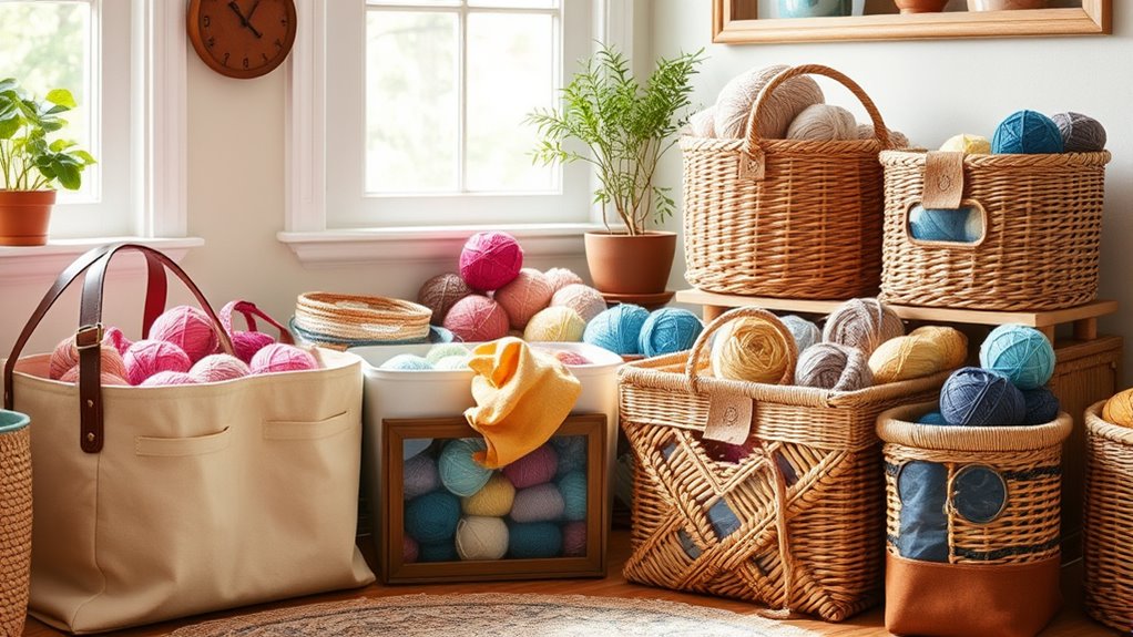 stylish yarn storage totes