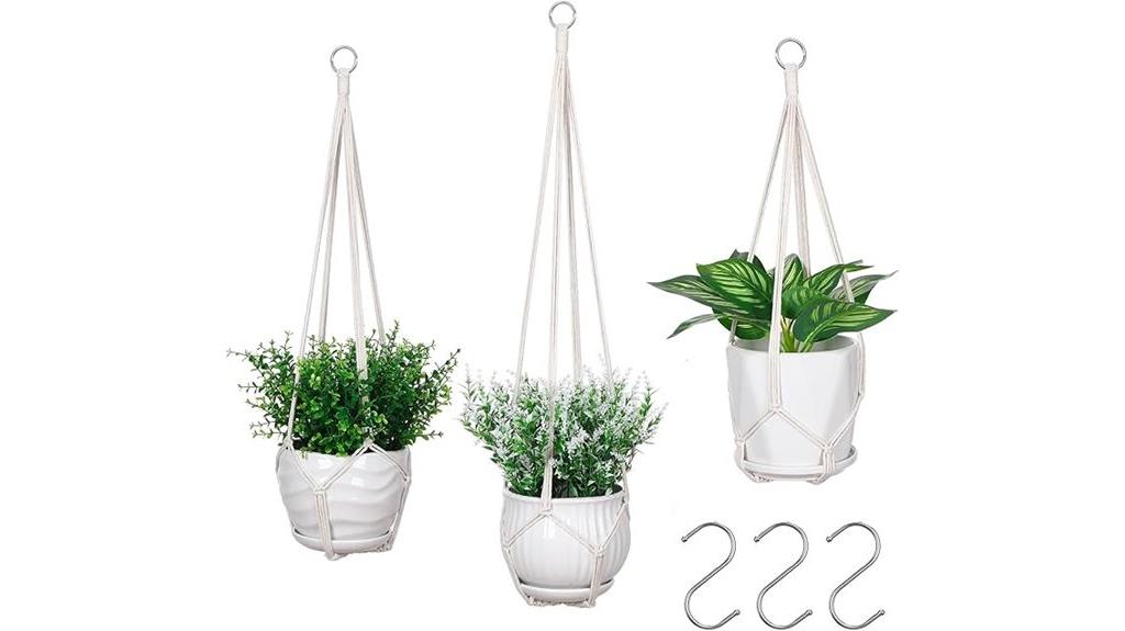 three pack macrame hangers