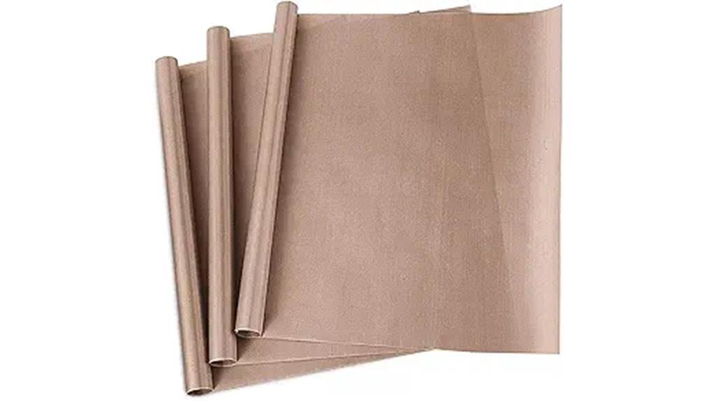 three ptfe teflon sheets