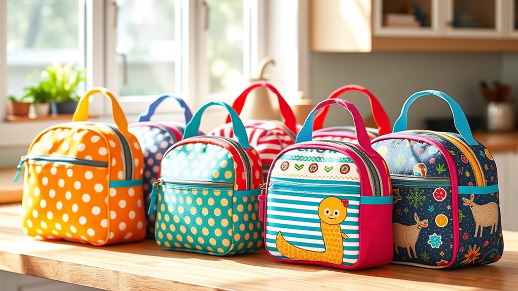 top kids fabric lunch bags