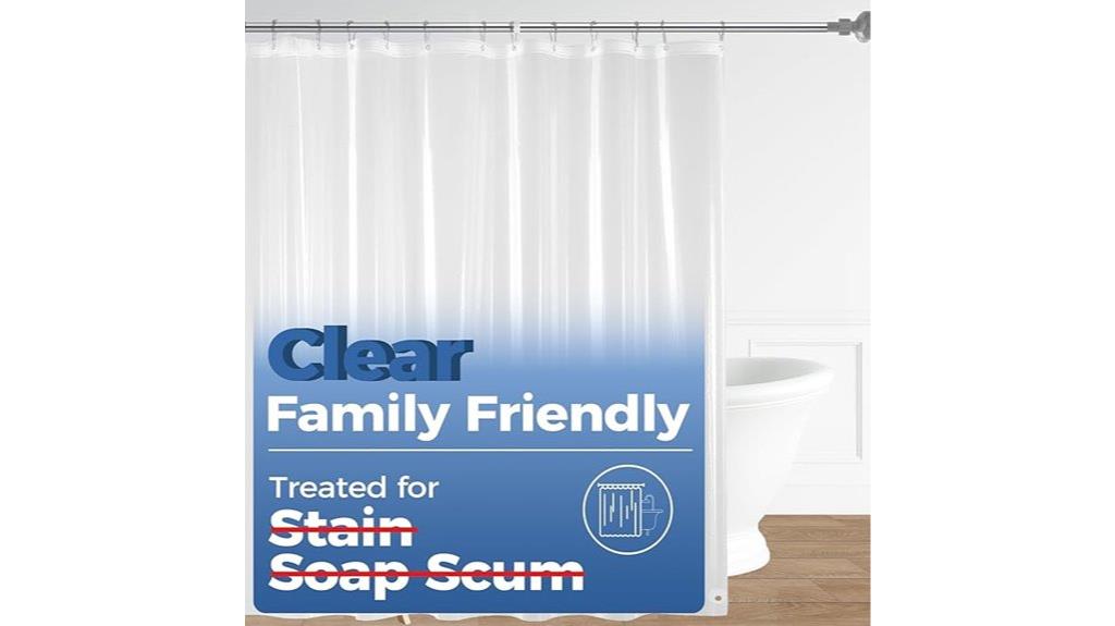 transparent bathroom shower curtain