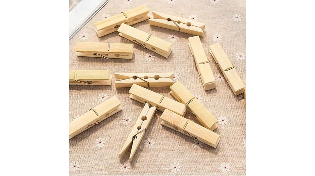 twenty bamboo clothes pegs