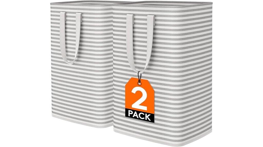 two collapsible laundry hampers