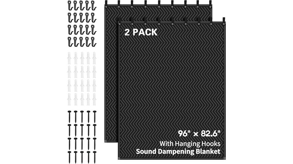 two large soundproof blankets
