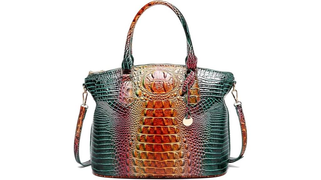 vegan croc embossed tote