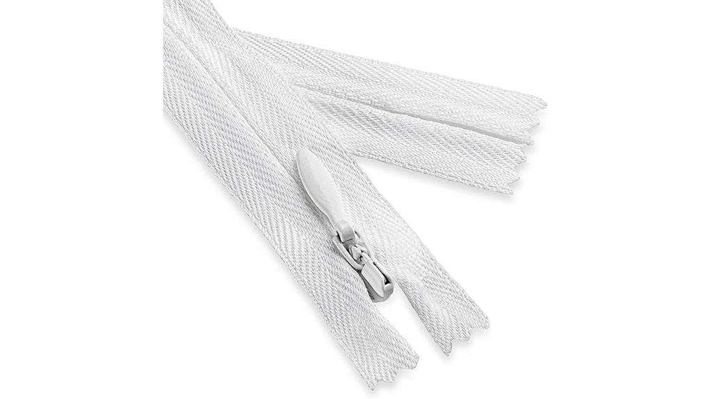 white heavy duty plastic zippers