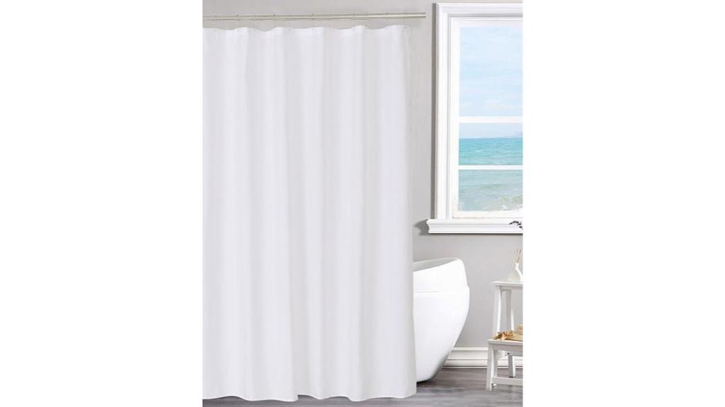 white magnetic shower curtain