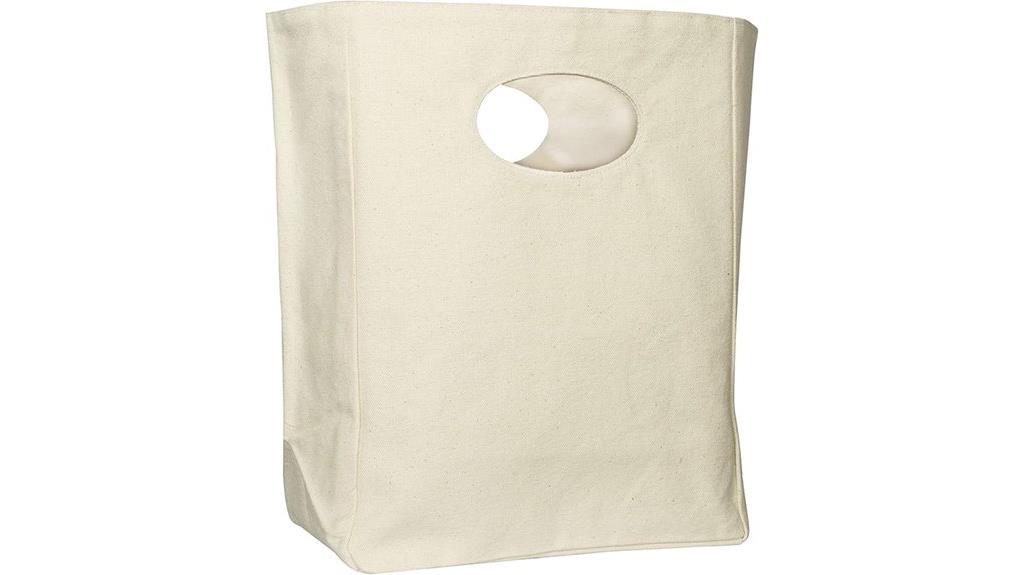 white organic cotton lunch bag