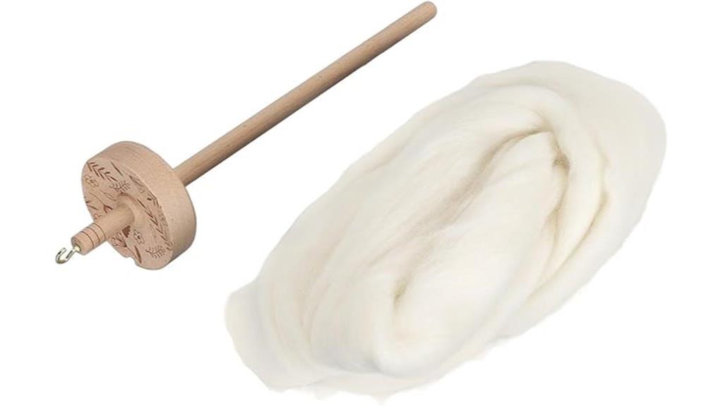 wooden hand spinning spindle