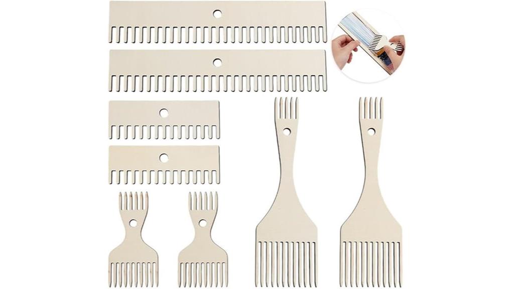 wooden loom comb set