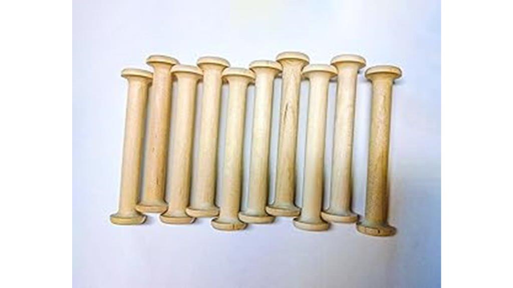 wooden shuttle bobbin set