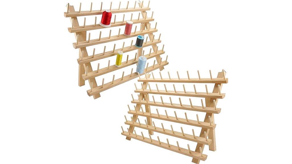 wooden spool thread organizer