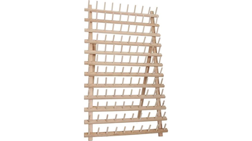 wooden thread spool rack
