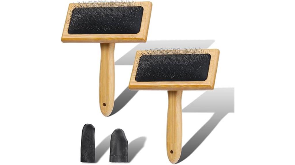 wooden wool carders set