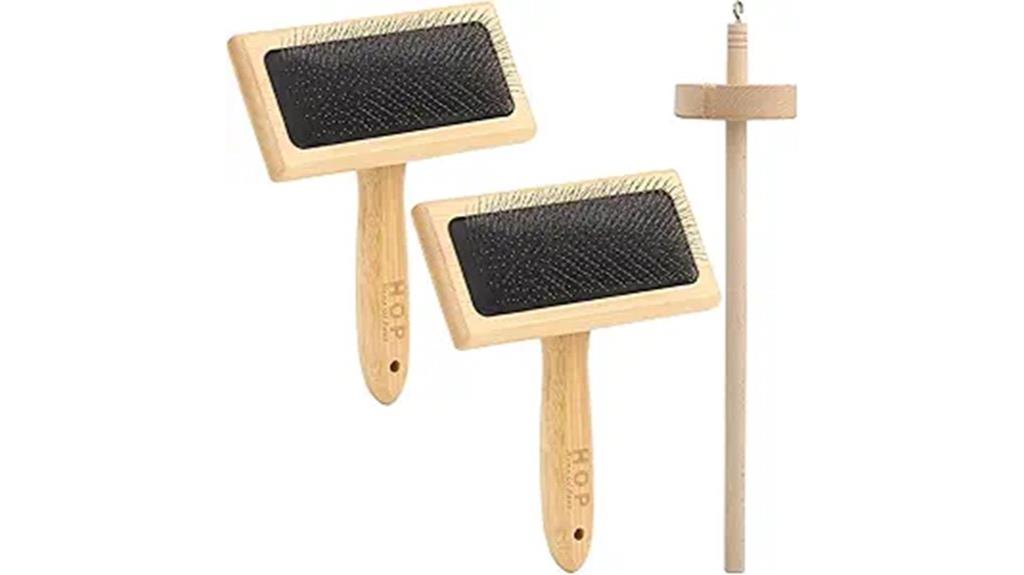 wool carders with spindle