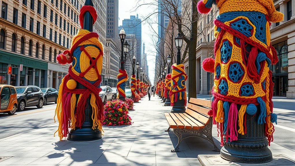 knitted street art expression