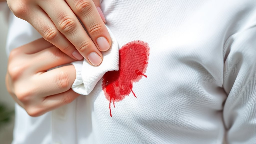 treat blood stain immediately