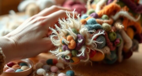 wool sculpting and painting