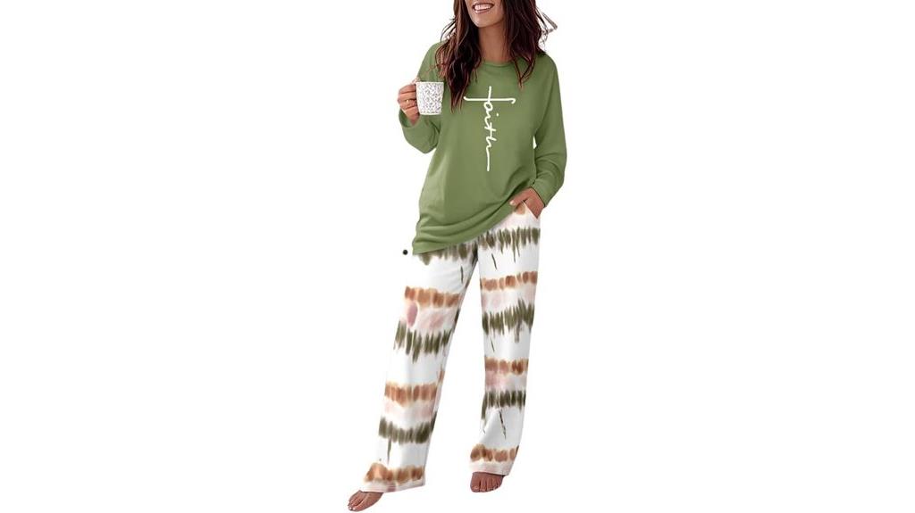 women s long sleeve pajama set
