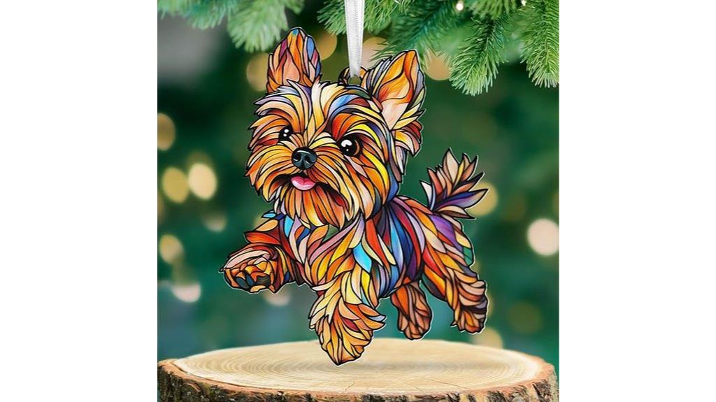 yorkie dog christmas ornament