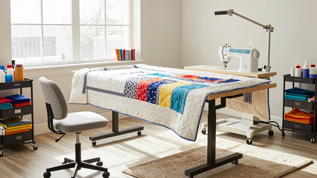 ergonomic quilting workspace setup