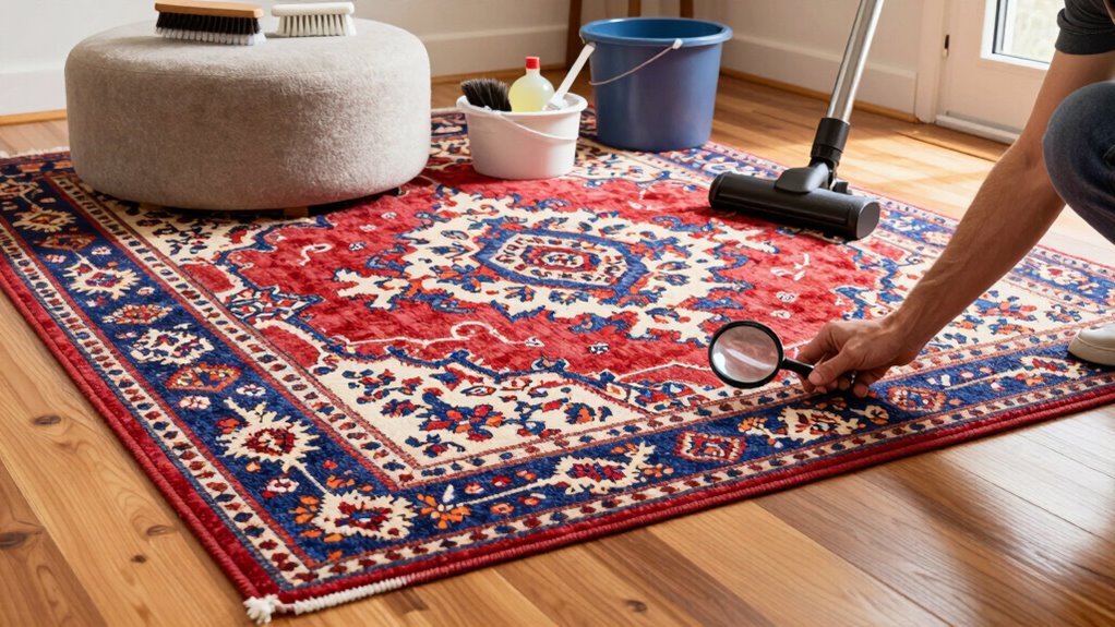 identify rug material care